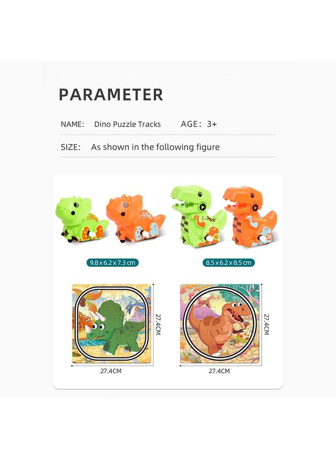 الأزرق جي دبليو 2 في 1 لعبة ديناصور هدية مشهد الأطفال DIY بناء لغز لعبة سيارة السكك الحديدية - Image 4
