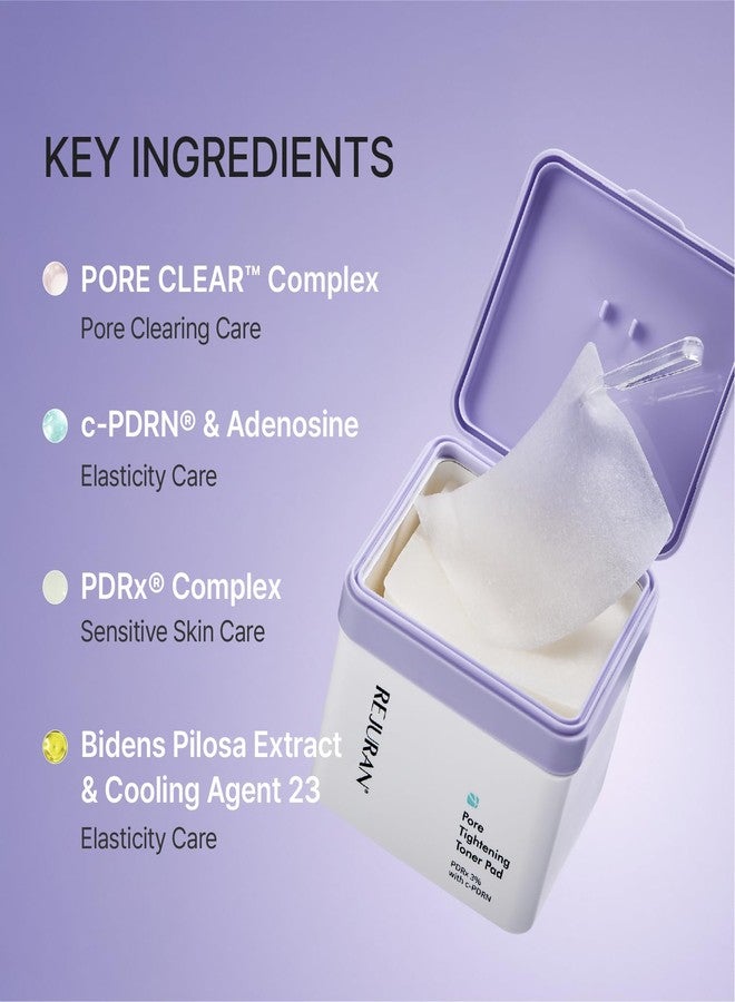 ريچوران وسادات تونر ريجوران® لشد المسام، PDRx® 3% مع DOT™ c-PDRN – وسادات تقشير مع أحماض ألفا هيدروكسي، بيتا هيدروكسي، وبولي هيدروكسي لتنظيف المسام يوميًا، وموازنة الزيوت والرطوبة، وعناية منعشة، لبشرة أكثر نعومة، منتجات العناية بالبشرة الكورية - Image 5