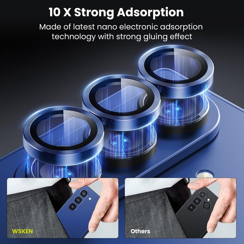 wsken for Z Fold 7 Camera Lens Protector Case Cover - Ultra HD Anti-Reflective Tempered Metal Glass Anti Scratch Rear Camera Screen Protector Film for Samsung Galaxy Z Fold 7 5G Accessories,Blue - Image 3