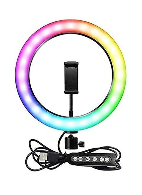 RGB LED Ring Light with Tripod Stand - Model MJ33 - Soft Dimmable Light with 360° Rotation