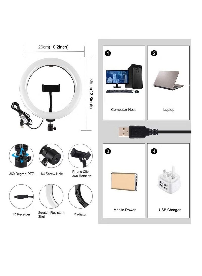 Generic - RGB LED Ring Light with Tripod Stand - Model MJ33 - Soft Dimmable Light with 360° Rotation - Image 1