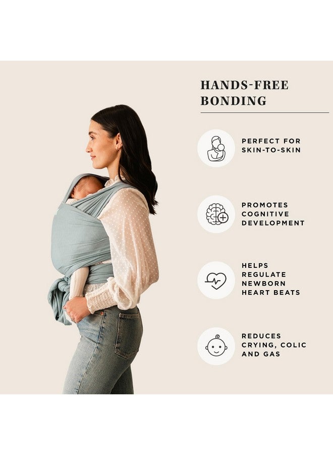 Moby Baby Wrap Carrier Evolution for Newborns to Toddlers (8-33lbs), Infant Sling Carrier, Lightweight & Hands Free Design, Adjustable for All Body Types, Baby Registry Gift (Sea Glass) - Image 4