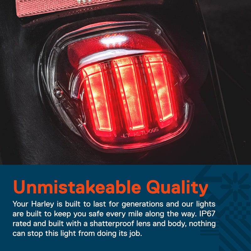 ONLINE LED STORE TRUE MODS LED Brake Tail Light for Harley Davidson - DOT Claw-Design License On Top Square Smoked Rear Red Stop Lamp Assembly for Sportster Dyna Fatboy Road King Electra Glide Ultra Softail Heritage - Image 5