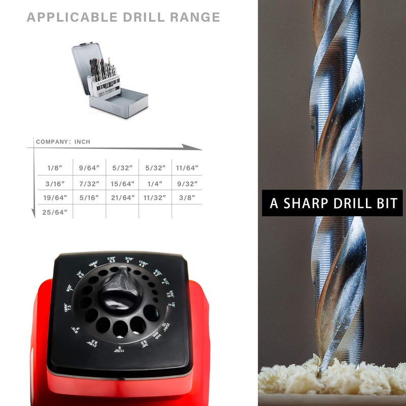GOODSMANN Electric Drill Bit Sharpener, Heads 1/8" - 25/64", 1350 RPM/ 1700 RPM 9923-0110-01 - Image 3