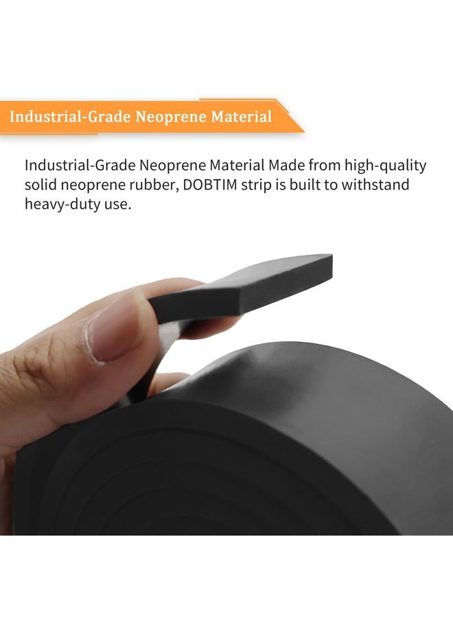 DOBTIM Neoprene Rubber Strips 1/4 (.250)" Thick X 2" Wide X 10' Long, Solid Rubber Rolls Use for Gaskets DIY Material, Supports, Leveling, Sealing, Bumpers, Protection, Abrasion, Flooring, Black - Image 3