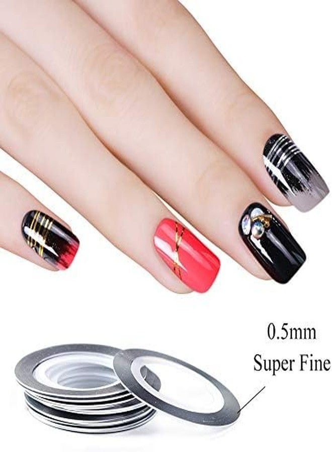 NAILWIND Nail Art Tip Sticker, Nail Art Tape Line, Nail Striping Tape Line, Foil Nail Tape for Nails Art Decoration Sticker (10 PCS, Gold) - Image 2