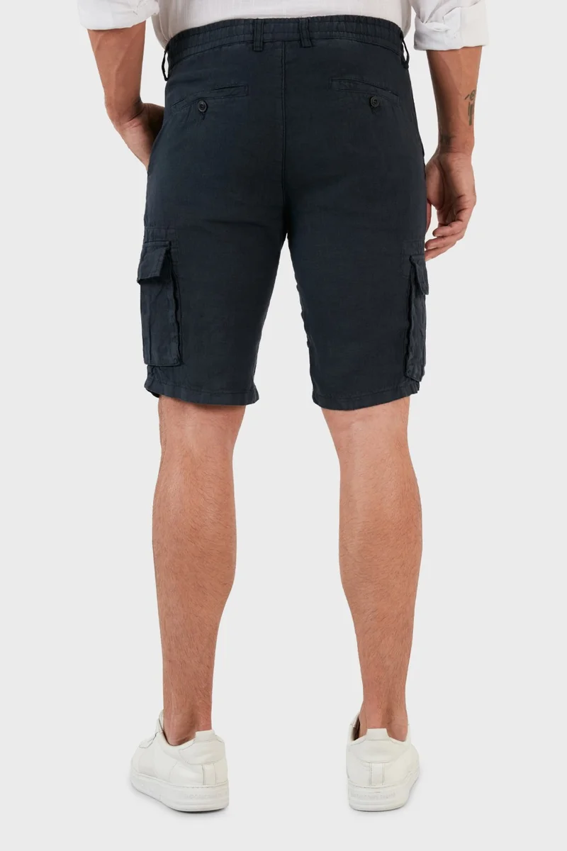 Exxe Waist Tie Pocket Regular Fit 100% Linen Short Men's Short 630 JURUS shorts