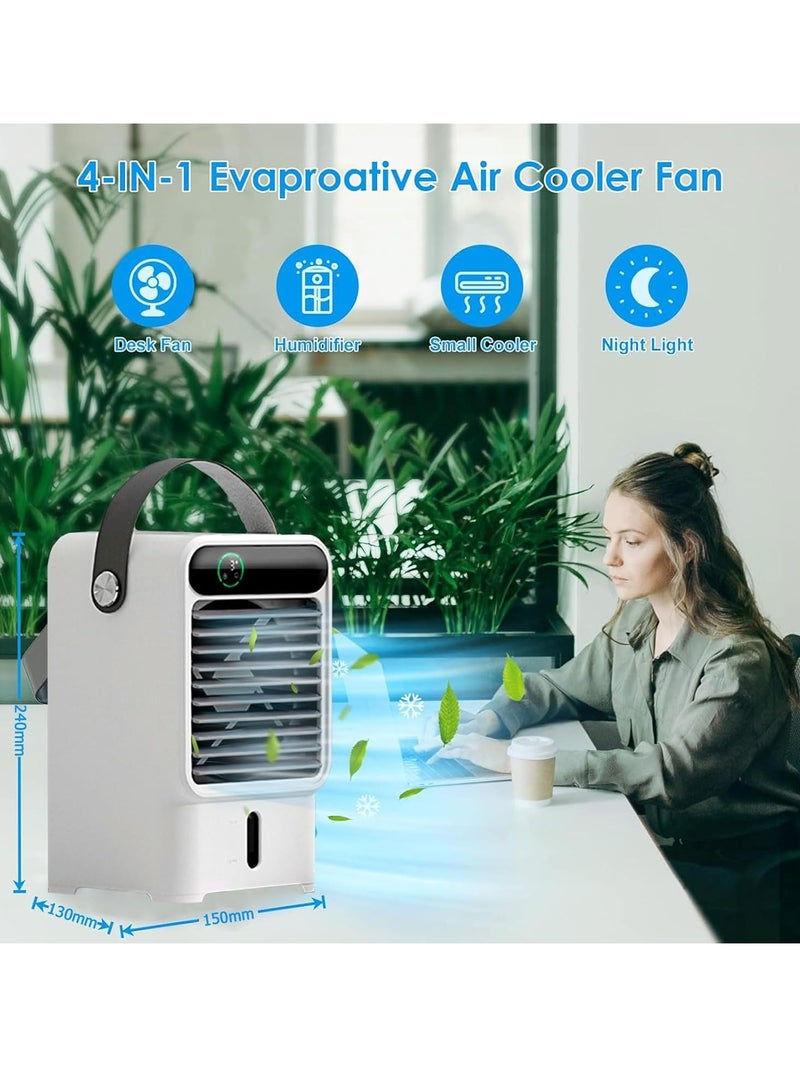 Portable Air Conditioners Personal Air Cooler, Cool down quickly,Air Cooler with Touch Screen,3 in 1 Evaporative Air Cooler with 3 Wind Speeds, Large Water Tank, LED Night Lights, 8H Timer (G)  - Image 2