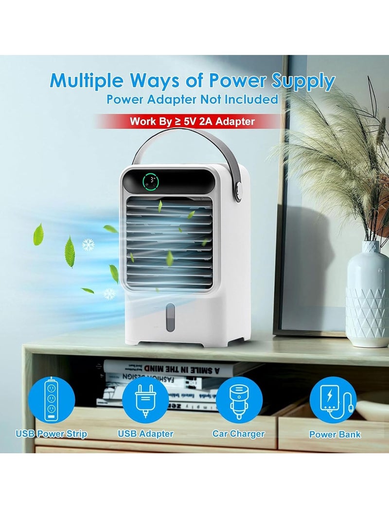 Portable Air Conditioners Personal Air Cooler, Cool down quickly,Air Cooler with Touch Screen,3 in 1 Evaporative Air Cooler with 3 Wind Speeds, Large Water Tank, LED Night Lights, 8H Timer (G)  - Image 4