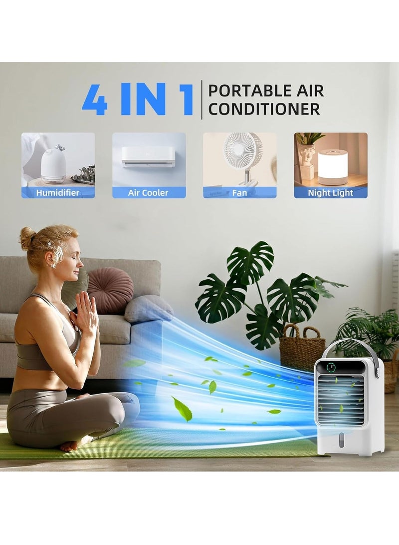 Portable Air Conditioners Personal Air Cooler, Cool down quickly,Air Cooler with Touch Screen,3 in 1 Evaporative Air Cooler with 3 Wind Speeds, Large Water Tank, LED Night Lights, 8H Timer (G)  - Image 5