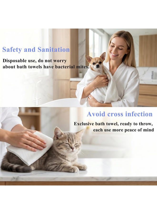 CHANHOO Disposable Pet Bath Towel,15 PCS Portable Pet Grooming Towels,11.8 x 21.6 inch Convenient Pet Cleaning Towel Pet Drying Towels,Absorbent Bath Towel for Small Dog Puppy Cat - Image 3