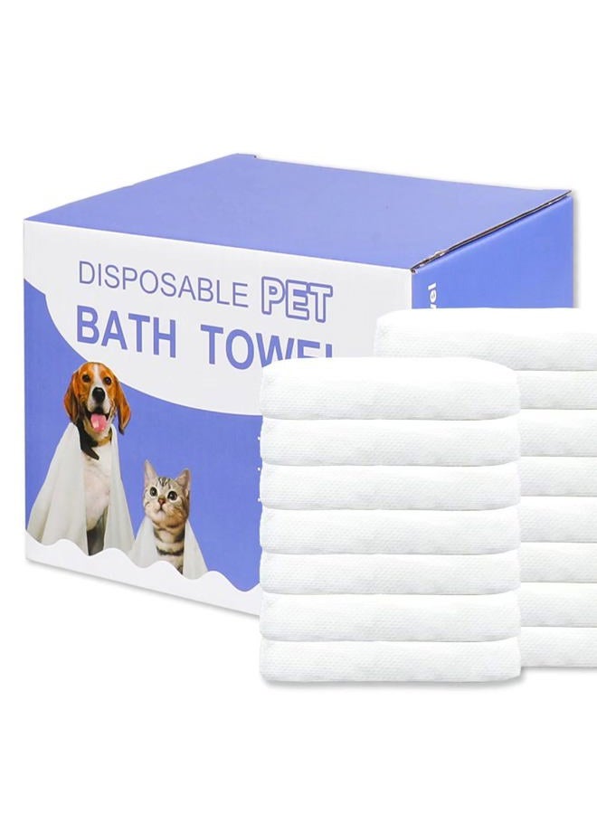 CHANHOO Disposable Pet Bath Towel,15 PCS Portable Pet Grooming Towels,11.8 x 21.6 inch Convenient Pet Cleaning Towel Pet Drying Towels,Absorbent Bath Towel for Small Dog Puppy Cat - Image 1