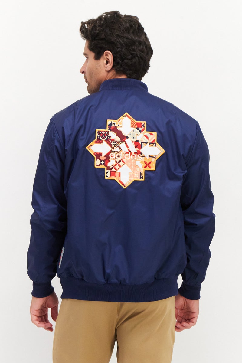 Adidas جاكيتات خارجية طويلة الأكمام للرجال، رياضية، بحرية - Image 3
