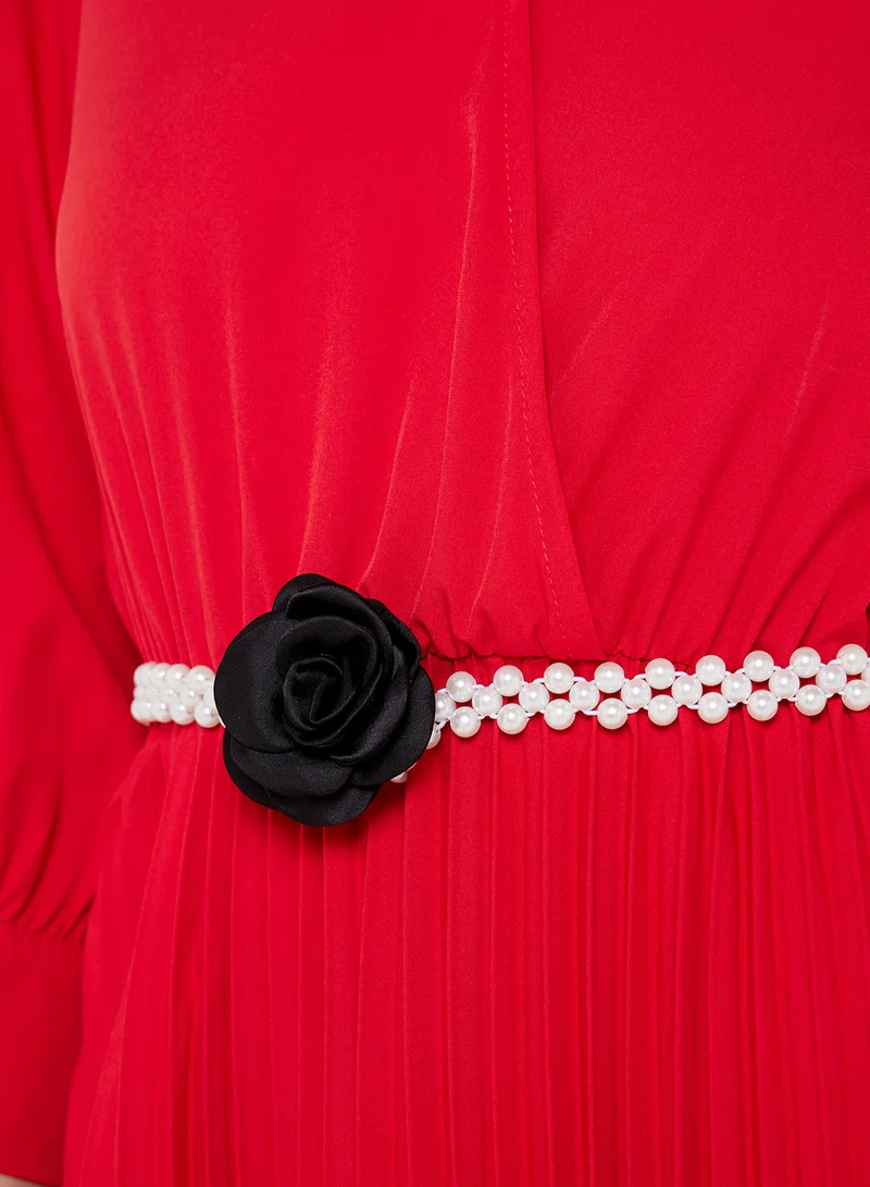 ايلا ليمتد اديشن Rose Floral Trim Pearl Waist Belt