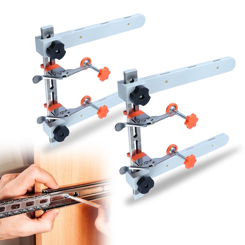 RUITOOL Drawer Slide Jig with Toggle Clamp & Magnetic Arm - Precision Cabinet Drawer Jig Tool with Laser-Engraved Dual-Scale Mark for Mounting Drawer Slide, Fast & Accurate Installation for DIY & Pro - Image 1