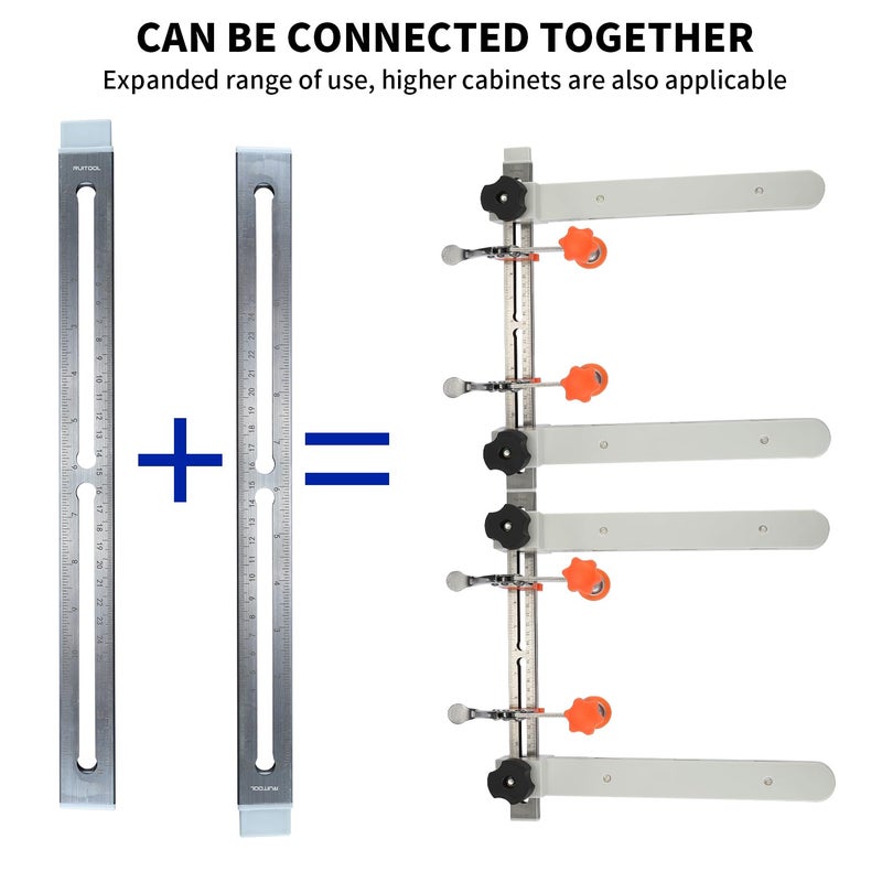 RUITOOL Drawer Slide Jig with Toggle Clamp & Magnetic Arm - Precision Cabinet Drawer Jig Tool with Laser-Engraved Dual-Scale Mark for Mounting Drawer Slide, Fast & Accurate Installation for DIY & Pro - Image 4