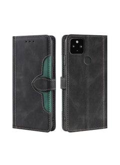 HuHa Case Cover For Google Pixel 5 XL / Pixel 4a 5G Skin Feel Straw Hat Magnetic Buckle Horizontal Flip Leather Case with Holder & Card Slots & Wallet(Black) 