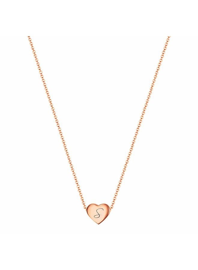 VQYSKO Layered Initial Heart Necklace,14K Gold Plated Stainless Steel Tiny Heart Letter Necklace Layered Necklace for Women Girls, Stainless Steel, No Gemstone - Image 1
