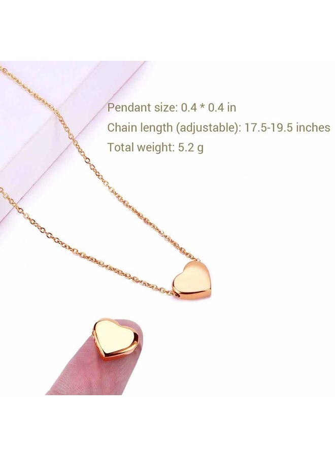 VQYSKO Layered Initial Heart Necklace,14K Gold Plated Stainless Steel Tiny Heart Letter Necklace Layered Necklace for Women Girls, Stainless Steel, No Gemstone - Image 5