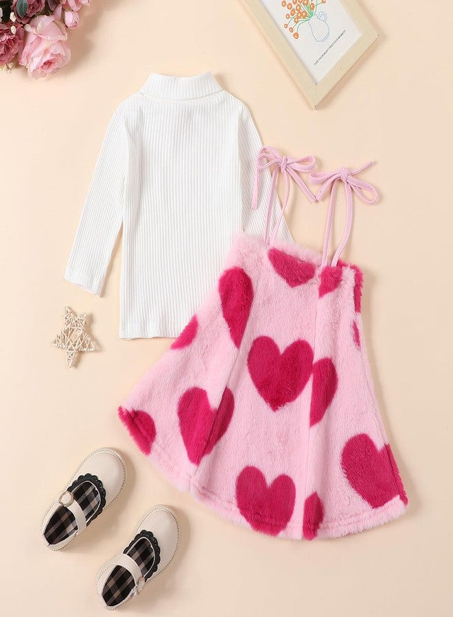 Gureui Toddler Baby Girl Valentines Day Outfit Long Sleeve Shirt Heart Print Skirt Dress Clothes (A Pink Heart, 4-5T) - Image 4