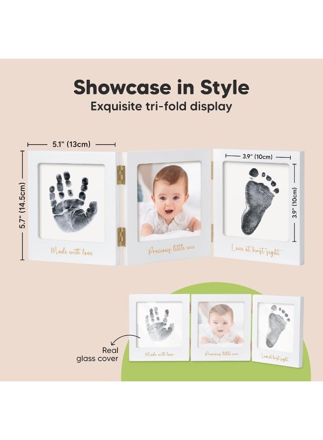 KeaBabies Inkless Baby Handprint and Footprint Kit for Newborn - Baby Footprint Kit, Newborn Keepsake Nursery Picture Frame, Dog Paw Print Maker, Personalized Gifts for New Mom, Mother's Day (White/Gold) - Image 3