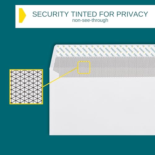 EnDoc #10 Envelopes Self Seal - 50/pack - 4 1/8 x 9 1/2 inch Letter Size - Business Envelopes #10 Peel & Seal Closure, Security Tinted for Invoices, Statements - Blank White 24LB Paper - Image 5