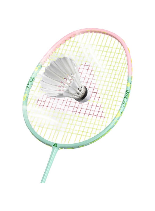 PEAK Badminton Racket Single Racket Carbon Composite Durable Adult Student Set Training Competition Racket Peach Blossom Tender Yellow - Image 3