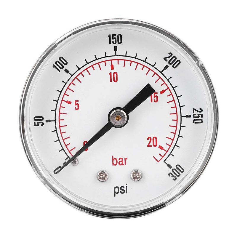 أداة ضغط معدنية صغيرة بقطر 50 مم، مناسبة للهواء والماء والزيت والغاز (0-300psi، 0-20bar) - Image 1