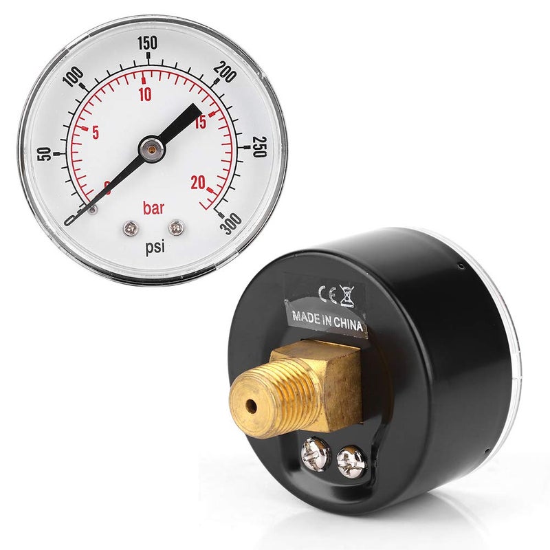 أداة ضغط معدنية صغيرة بقطر 50 مم، مناسبة للهواء والماء والزيت والغاز (0-300psi، 0-20bar) - Image 3