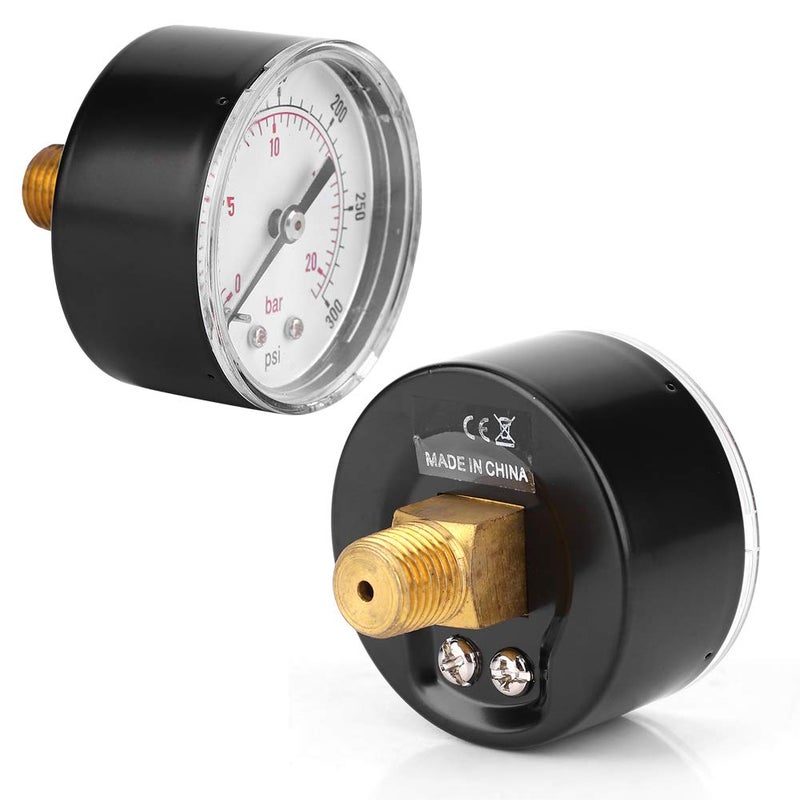 أداة ضغط معدنية صغيرة بقطر 50 مم، مناسبة للهواء والماء والزيت والغاز (0-300psi، 0-20bar) - Image 4