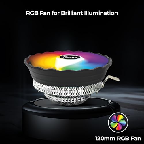 Foxin FCF 002 CPU Cooling Fan with Rainbow LED | CPU Cooler 120mm RGB Fan | Hydramatic Bearing | 1500 RPM & Airflow 48 CFM | 3-Pin | Compatible with Intel LGA1700/115X/1200 & AMD AM2/AM3/AM4/AM5 - Image 2