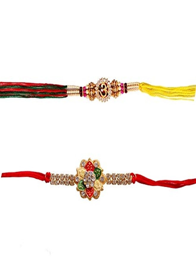 Suninow Designer OM Multicolor Rakhi for Brother and BHABHI Combo(Pack of 2)