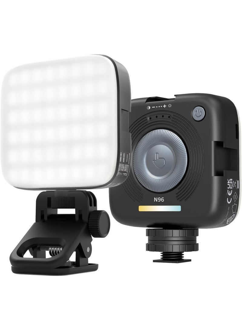 Neewer Entry Level Version Magnetic LED Camera Light, 96 LEDs Bi Color Small Clip On Panel Light, 2000mAh 3000K-9000K CRI80+, 3 Cold Shoes 1/4" Thread for Tripod, Video Recording Selfie Lighting Magnetic LED Camera Light - Image 1