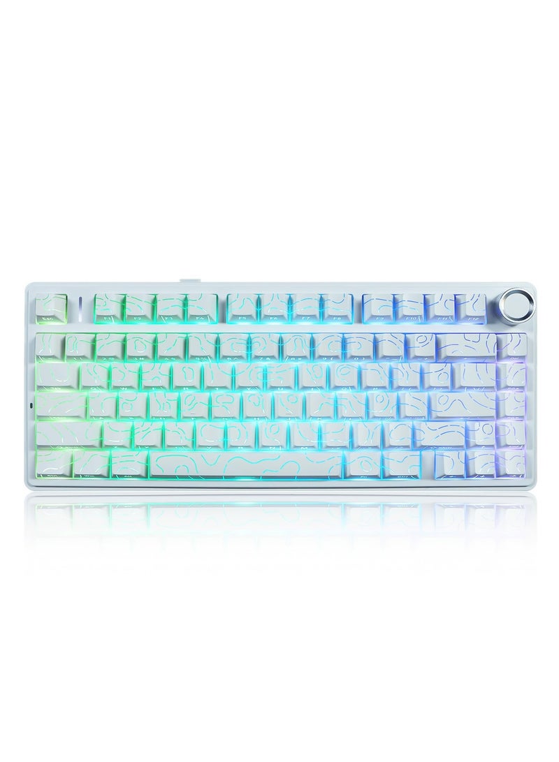 AULA F75 Gaming Keyboard Triple Mode Connected 75% Mechanical Keyboard with RGB Backlit Shine-Through Hot Swappable Keycaps and Knob  - Image 1
