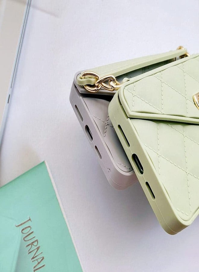 أوميو جراب محفظة فاخر من أوميو لهاتف آيفون 16 برو ماكس، مزود بحامل بطاقات وسلسلة طويلة مزينة باللؤلؤ، مع حبل كتف وحزام معصم، مصنوع من السيليكون الناعم، مناسب للنساء والفتيات، لون رمادي. - Image 5