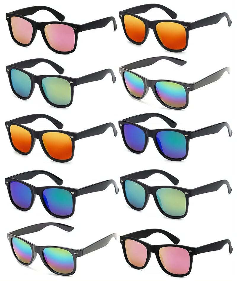 Fsmiling Neon Sunglasses Bulk Adult Party Sunglasses 80s Shades Pack for Men Women UV400 Protection10Pack - Image 2