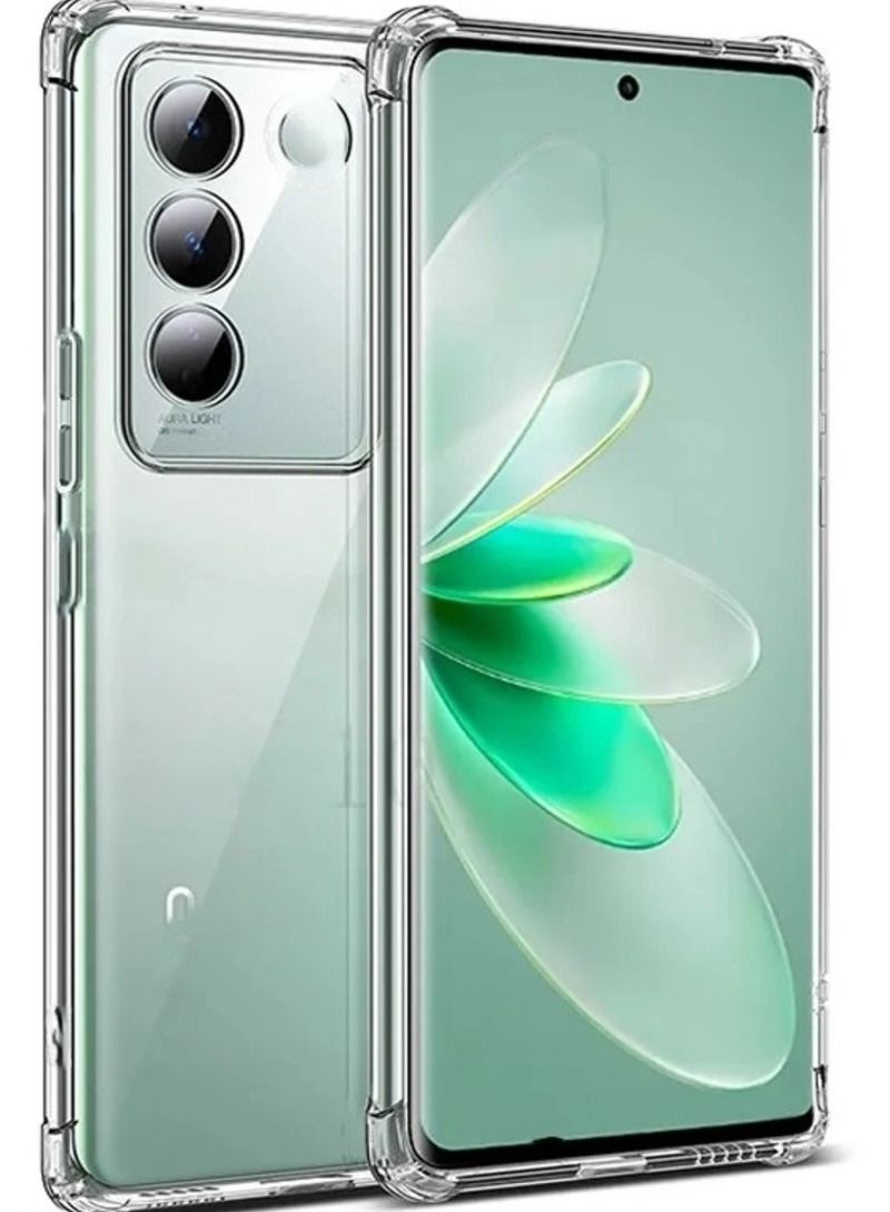 Vivo V27 / Vivo V27 Pro جراب شفاف ناعم من البولي يوريثان الشفاف جراب واقٍ خلفي ماص للصدمات معزز الزاوية لهاتف Vivo V27 / Vivo V27 Pro - Image 1