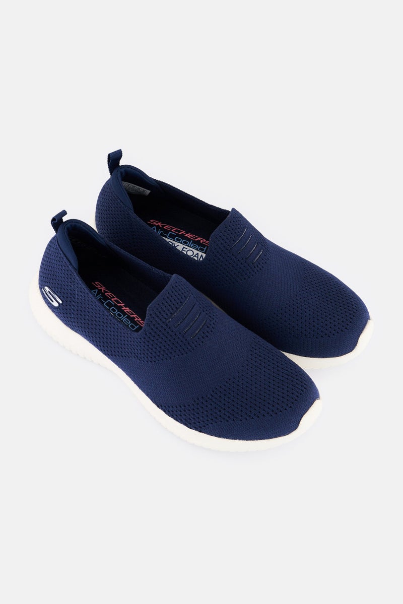 SKECHERS Women Ultra Flex Slip On Outdoor Shoes, Navy  - Image 2