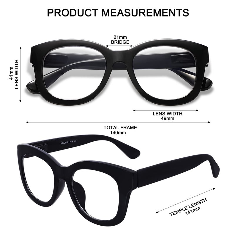 AMOMOMA 3 Pack Retro Oversized Reading Glasses for Women Blue Light Blocking Computer Readers Spring hinge AM6003 with Black+Brown+Blue Tortoise Frame 1.00 x - Image 5