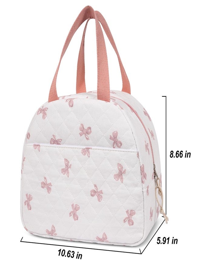 honitty Lunch Box for Women,Cute Quilted Lunch Tote Bag,Reusable Insulated Lunch Box,Large Capacity Cooler Bag with Compartments for Work, Picnics or Travelling - Image 2