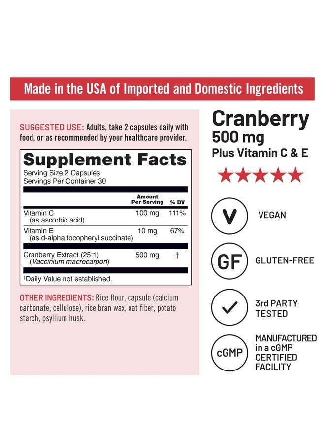 NatureWise Cranberry Pills for Women - Extract Equal to 12,500mg* Cranberry Supplement + Vitamin C & E - Cleansing Urinary Tract & Bladder - Vegan, Non-GMO, Sugar-Free - 60 Capsules[1-Month Supply] - Image 5