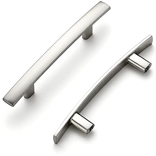Ravinte 30 Pack Cabinet Handles Brushed Nickel Cabinet Pulls Kitchen Cabinet Handles,Curved Drawer Pulls in 5-3/16 Inch Length with 3 Inch Hole Center Arch Kitchen Cabinet Hardware - Image 1