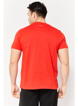 LAMBORGHINI Men Crew Neck Short Sleeves Graphic Printed T-Shirt, Red  - Image 4