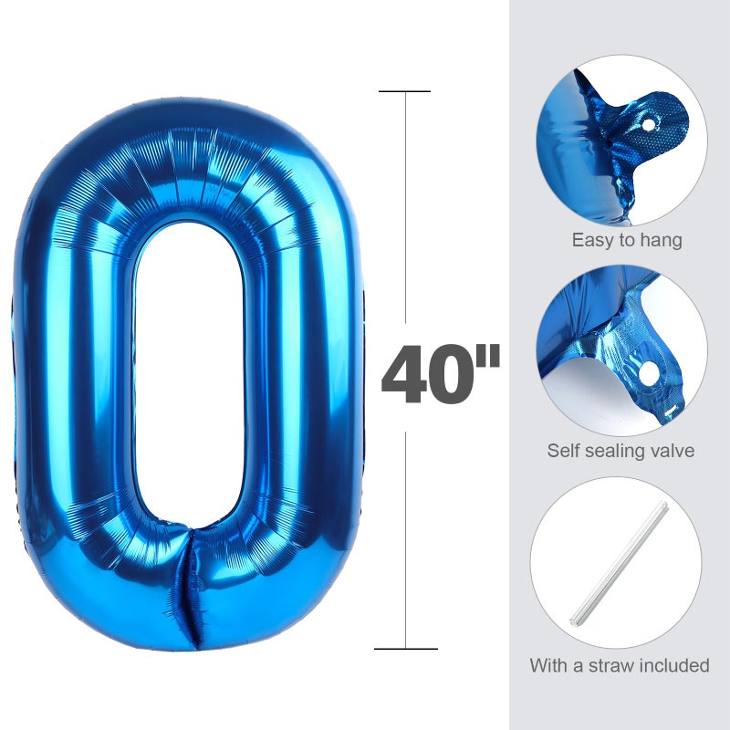 Enyeopd 7 Balloon Numbers, 6 7 Birthday Decorations, Six Seven Decoration 40 Inch 7 Balloons for Birthday Party, Dark Blue Number Balloons for 7, 17, 27 Game Competition Wedding Anniversaries Party - Image 5