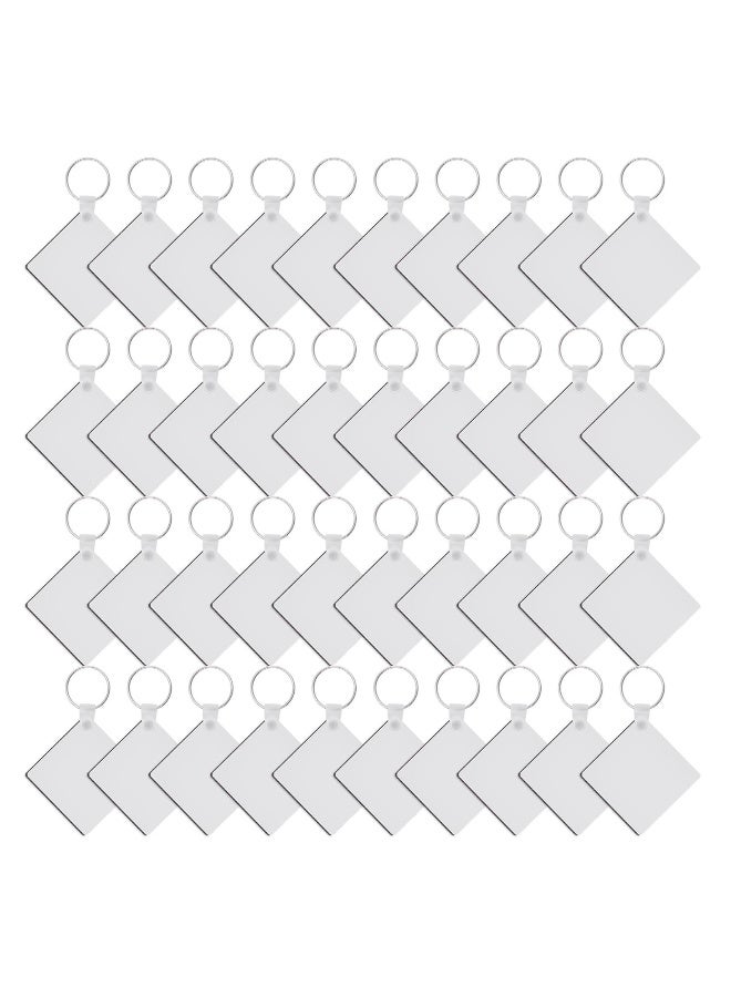 120 Pieces Square Sublimation Keychain, Blanks Double Side Heat Transfer Blanks MDF Key Rings Blank Board Key Chain Blanks for Sublimation DIY and Craft - Image 1
