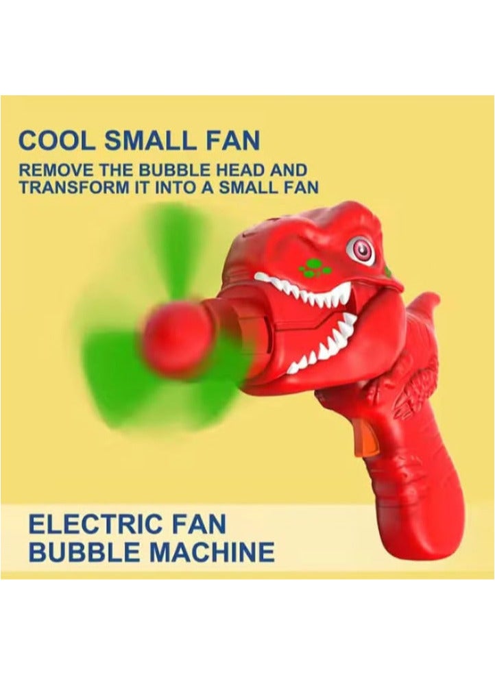 Handheld Dinosaur Electric Fan Bubble Gun Toy - Image 1