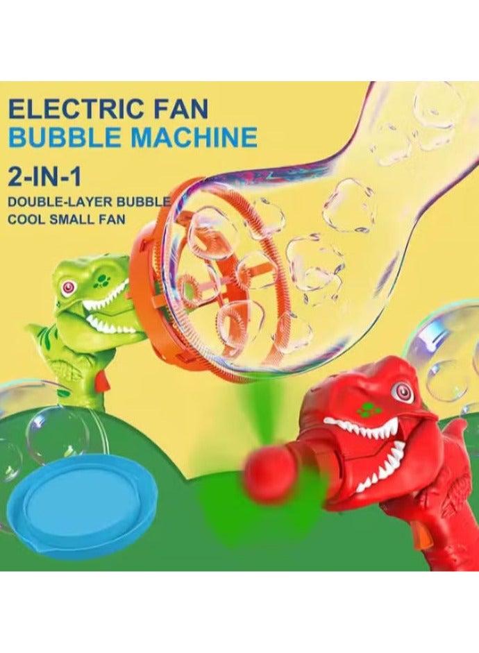 Handheld Dinosaur Electric Fan Bubble Gun Toy - Image 2
