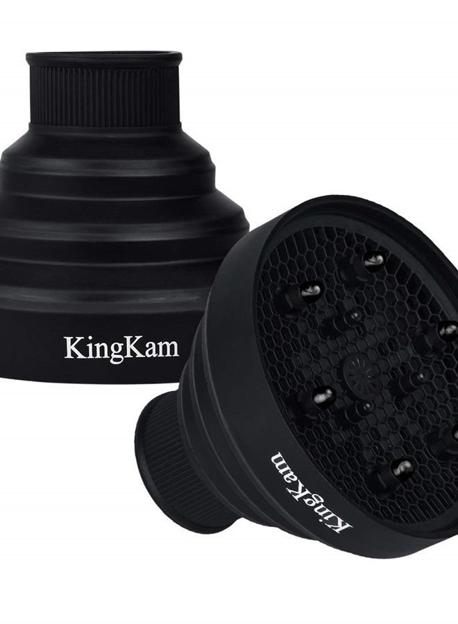 KingKam Universal Collapsible Hair Dryer Diffuser - Travel and Easy Storage - Fit Most of Hair Dryers KingKam-Black - Image 1