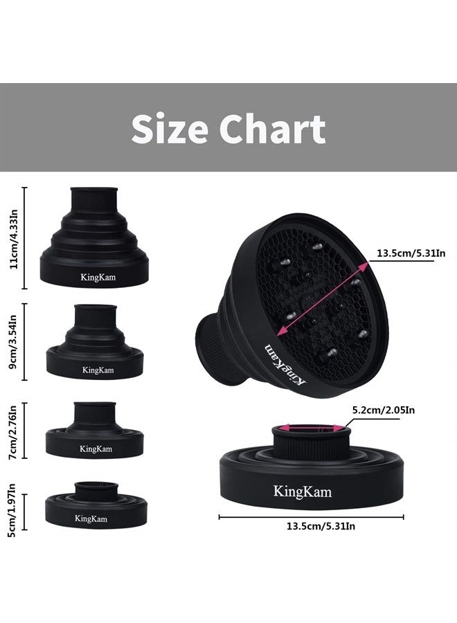 KingKam Universal Collapsible Hair Dryer Diffuser - Travel and Easy Storage - Fit Most of Hair Dryers KingKam-Black - Image 4