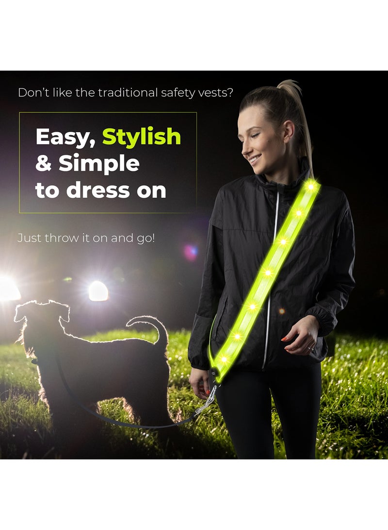 SOLARAE Rechargeable LED Lighted Vest for Night Walking, Reflective Vest Nighttime Dog Walking LED Gear Night Visibility LED Reflective Vest  for Night Walking, Reflective Running Gear for Dog Walking - Image 4